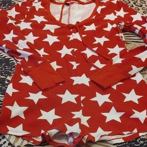 La SENZA Red and White Star Onesie